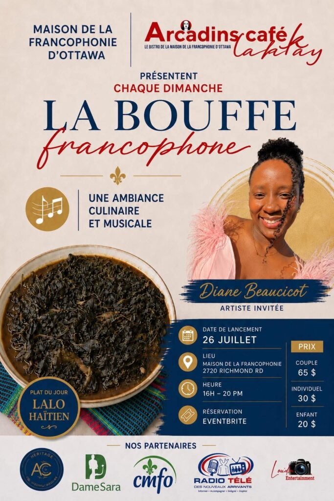 Arcadins Café lakay et la Maison de la francophonie présentent chaque dimanche, La Bouffe francophone...